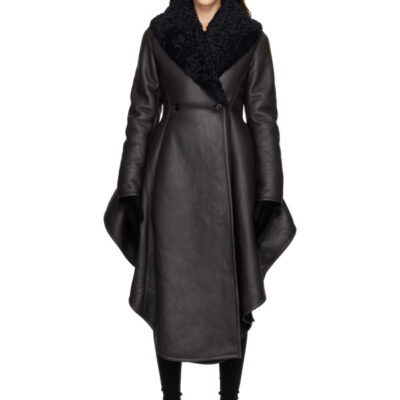 Alaïa Brown Asymmetric Shearling Coat