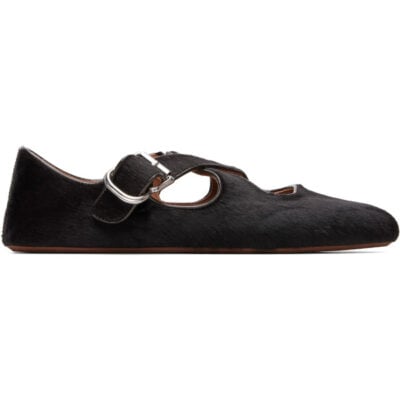 Alaïa Brown Criss Cross Ballerina Flats