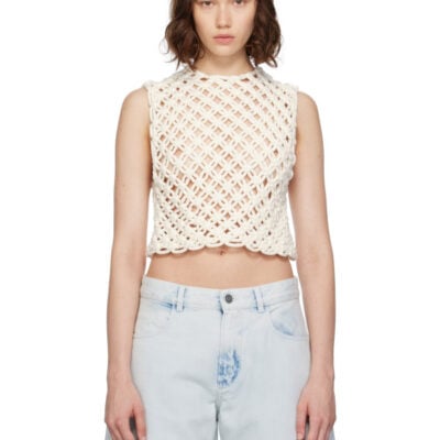 Alaïa Off-White Hand Knotted Tank Top