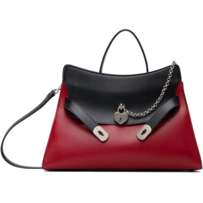 Alexander Mcqueen Red & Black Locke Bag