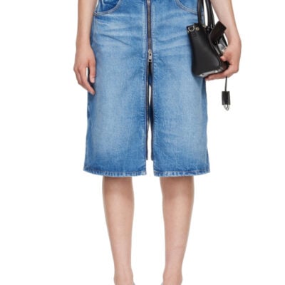Alexander Wang Blue Zip Front Midi Skort