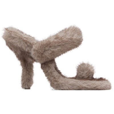 Alexander Wang Gray Paloma 105mm Faux-Fur Sandals