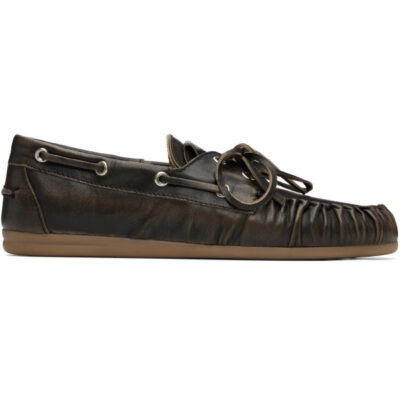 Alohas Brown Rowan Vintage Effect Leather Boat Shoes