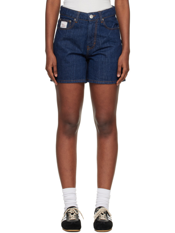 AMI Paris Blue Ami Paris Heritage Cotton Denim Shorts