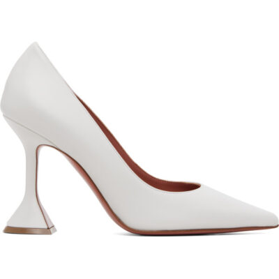 Amina Muaddi White Ami Pump 95 Heels
