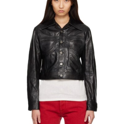 Amiri Black Vintage Leather Jacket