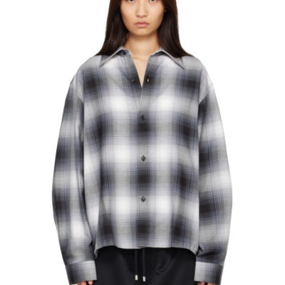 Amiri Black & White Oversized Flannel Shirt