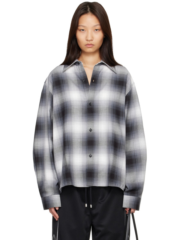 Amiri Black & White Oversized Flannel Shirt