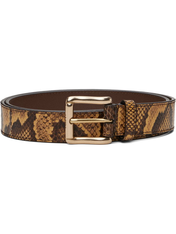 Amiri Brown Python Square Belt