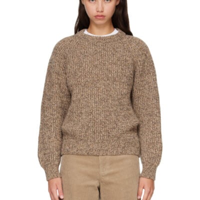 Anddaughter Beige Rowan Rib Crew Sweater