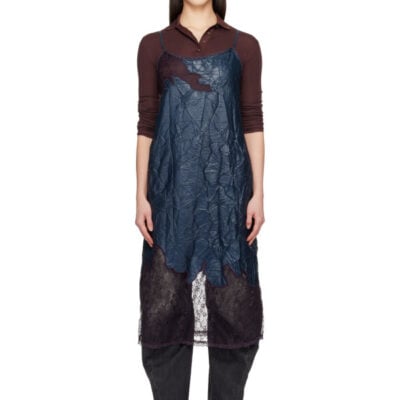 Andersson Bell Navy Embroidery Lace Midi Dress