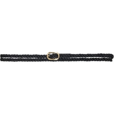 Anine Bing Black Small Double Signature Link Braided Belt