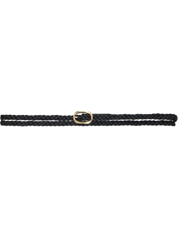 Anine Bing Black Small Double Signature Link Braided Belt