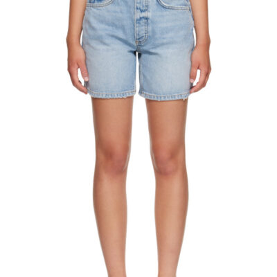Anine Bing Blue Delaney Denim Shorts