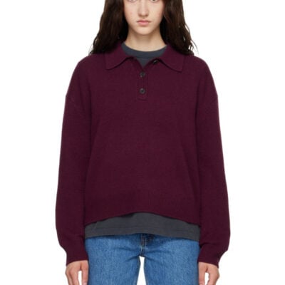 Anine Bing Burgundy Lee Polo