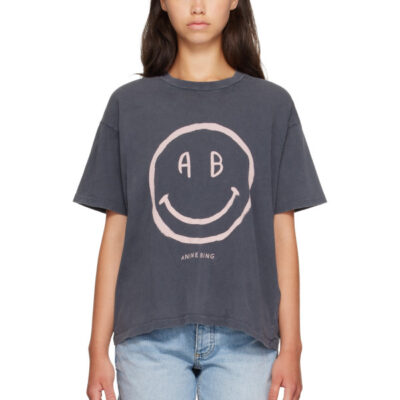 Anine Bing Gray Cade Smiley T-shirt