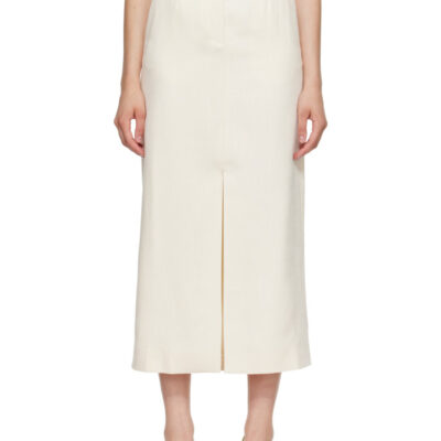 Anine Bing Off-White Meredith Midi Skirt