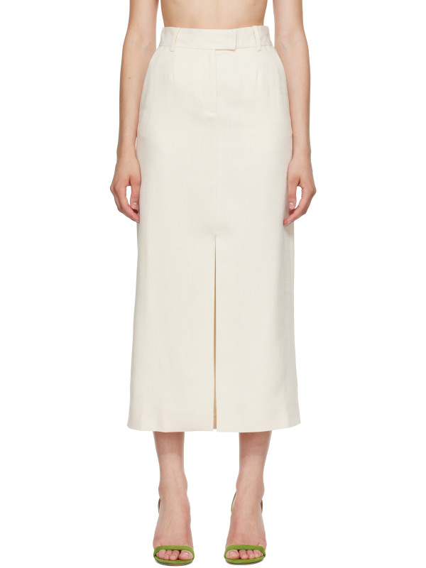 Anine Bing Off-White Meredith Midi Skirt
