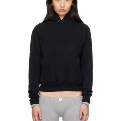 Ans Dostoevner Black Balloon Pull-Over Hoodie