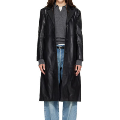 Arma Black Aisa Leather Coat