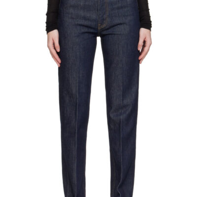 Auralee Indigo Hard Twist Denim 5P Jeans