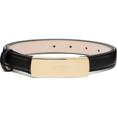 Balmain Black 'Balmain' Smooth Leather Belt