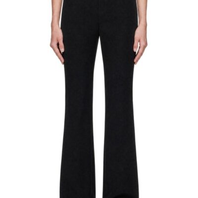 Balmain Black Grain De Poudre Tailored Trousers