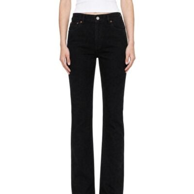 Balmain Black High Waisted Slim Fit Denim Jeans