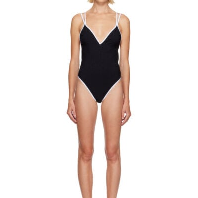 Balmain Black Monogram Swimsuit