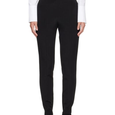 Balmain Black Stretch Belt Leggings