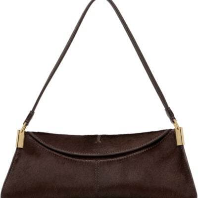 Balmain Brown 64-83 Small Pony-Effect Leather Bag