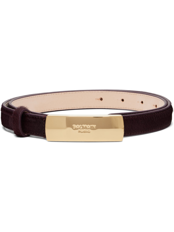 Balmain Burgundy Calfskin Belt