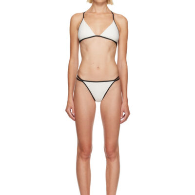 Balmain Off-White Monogram Lycra Bikini