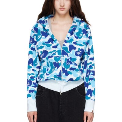 Bape Blue ABC Camo Shark Full Zip Hoodie
