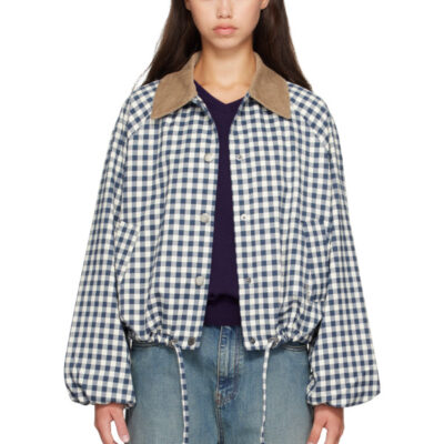 Barbour Blue & White Ovingham Gingham Casual Jacket