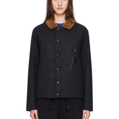 Barbour Navy Macklow Waxed Jacket