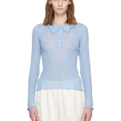 Baserange Blue Dual Long Sleeve Polo