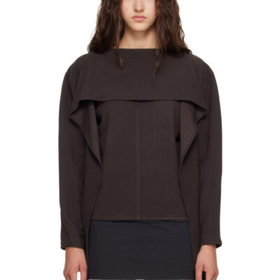 Belle The Label Brown Stream Top