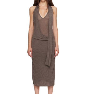 Belle The Label Taupe Duo Midi Dress