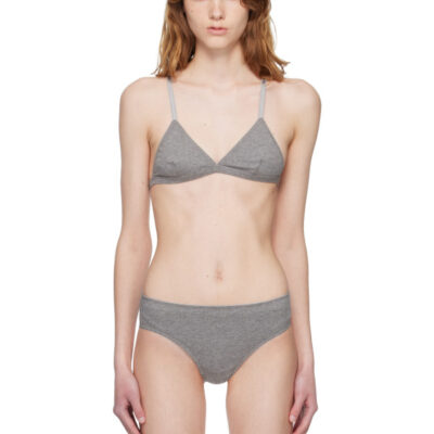 Bellini Bikini SSENSE Exclusive Two-Pack Gray Halo Bralettes