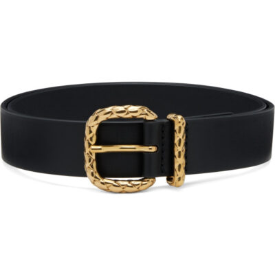 Bottega Veneta Black Coaxial Loop Belt