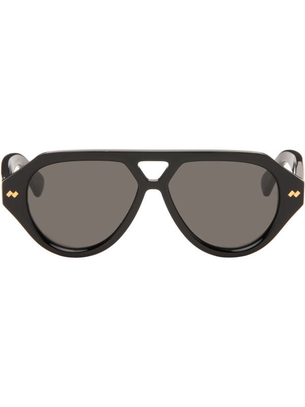 Bottega Veneta Black Dizzy Aviator Sunglasses