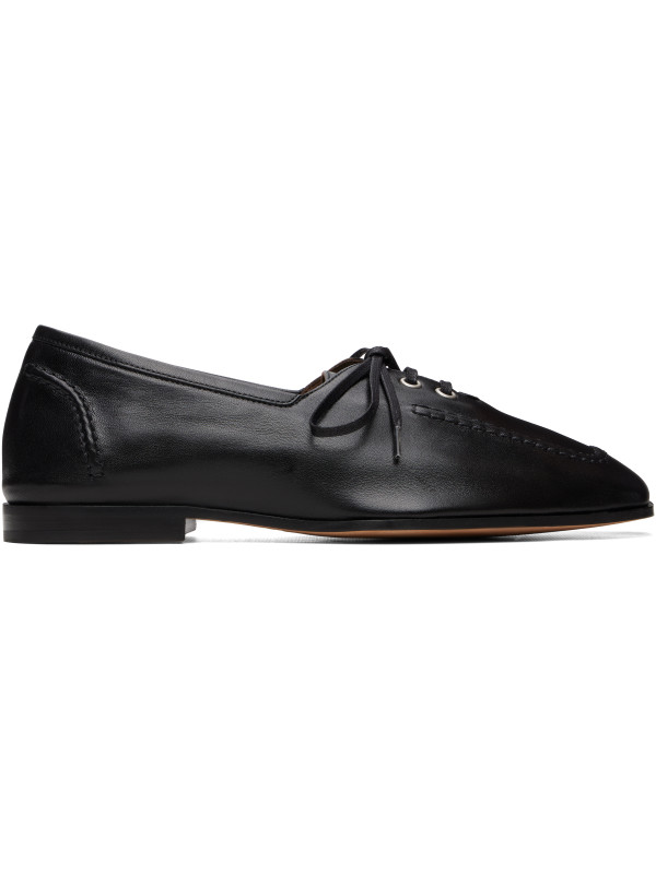 Bottega Veneta Black Gino Lace-Up Oxfords