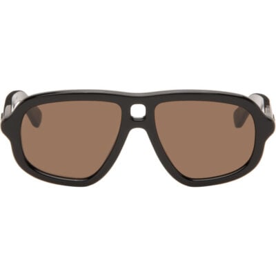 Bottega Veneta Black Sophia Ribbon Aviator Sunglasses