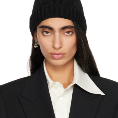 Bottega Veneta Black Wool Knit Beanie