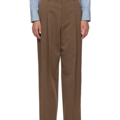 Bottega Veneta Brown Wool Straight Trousers