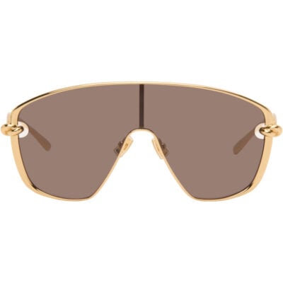 Bottega Veneta Gold Knot Shield Sunglasses