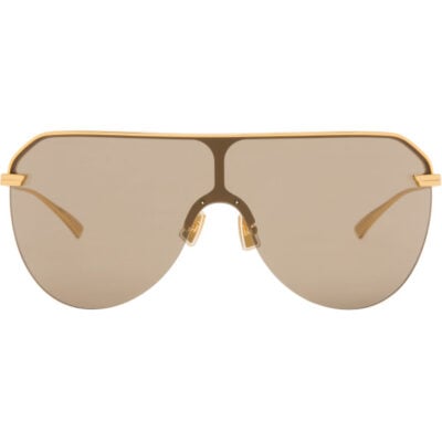 Bottega Veneta Gold Long Ribbon Shield Sunglasses