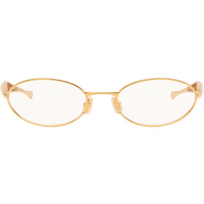 Bottega Veneta Gold Sardine Oval Glasses