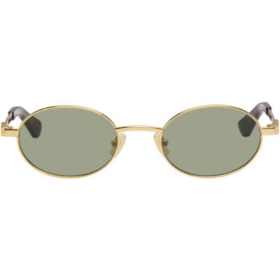 Bottega Veneta Gold Stretch Metal Sunglasses